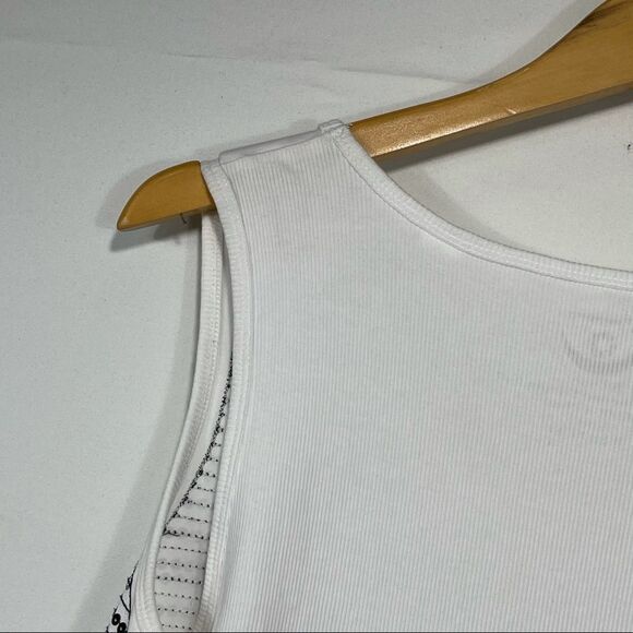 Zenergy White With Black Sequin Tank Top - Picture 10 of 11